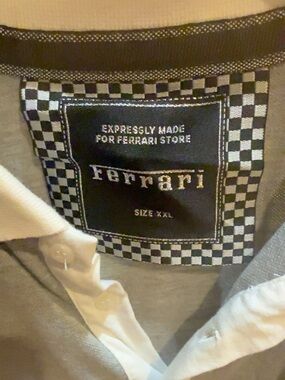 Ferrari Store 1947 Men’s Polo Shirt Gray White Red Racing Logo